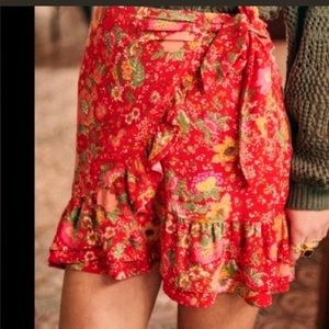 Sezane Faux-Wrap Mini Skirt